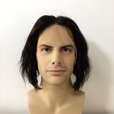 Men Black Human Hair Wig Lace Front 13X6