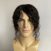 Men Black Long Curly Human Hair Wig 80s Legend Pop Icon Inspired Tribute Cosplay