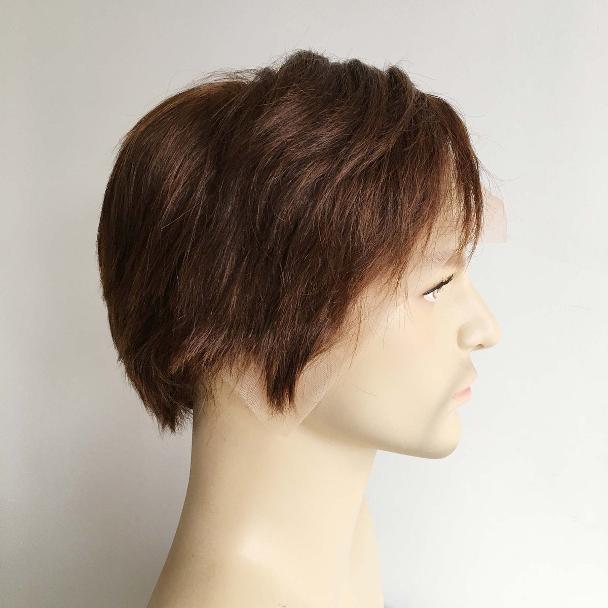 nevermindyrhead Men Dark Brown Human Hair Wig Lace Front Short Straight Hair 13 X 6