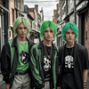 Men Green Short Straight Long Bangs Cosplay Anime Wig 3 Colors