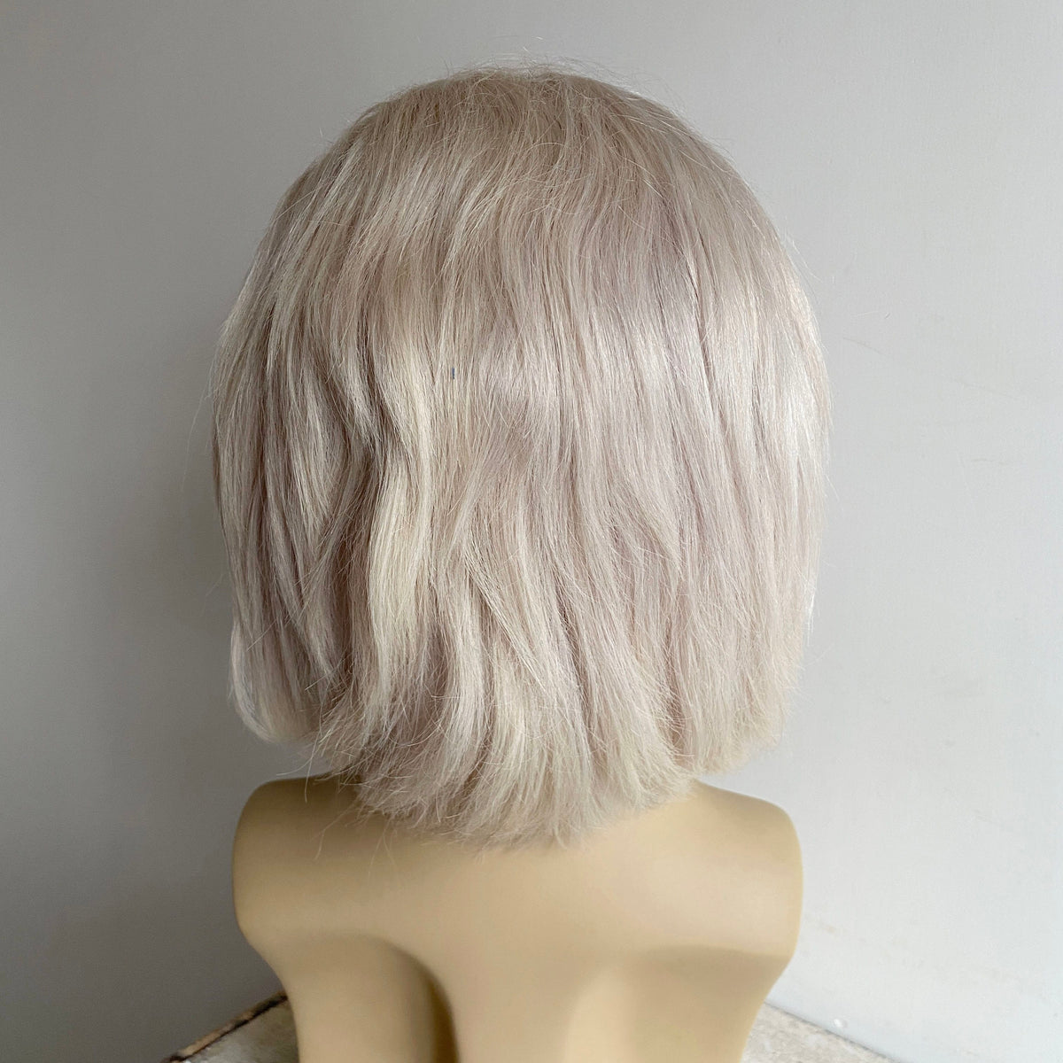 nevermindyrhead Men Human Hair Wig Silver Platinum Blonde Lace Front Short Straight For Costume Cosplay