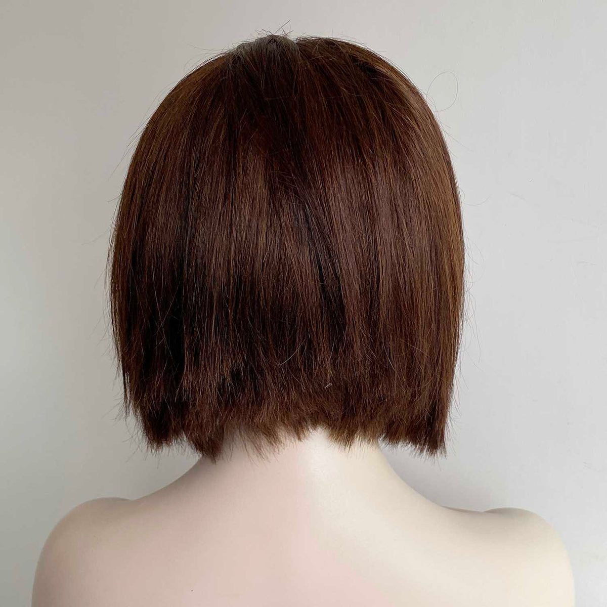 nevermindyrhead Women Brown Human Hair Wig Lace Front Short Bob Side Part Natural Looking 10 Inches
