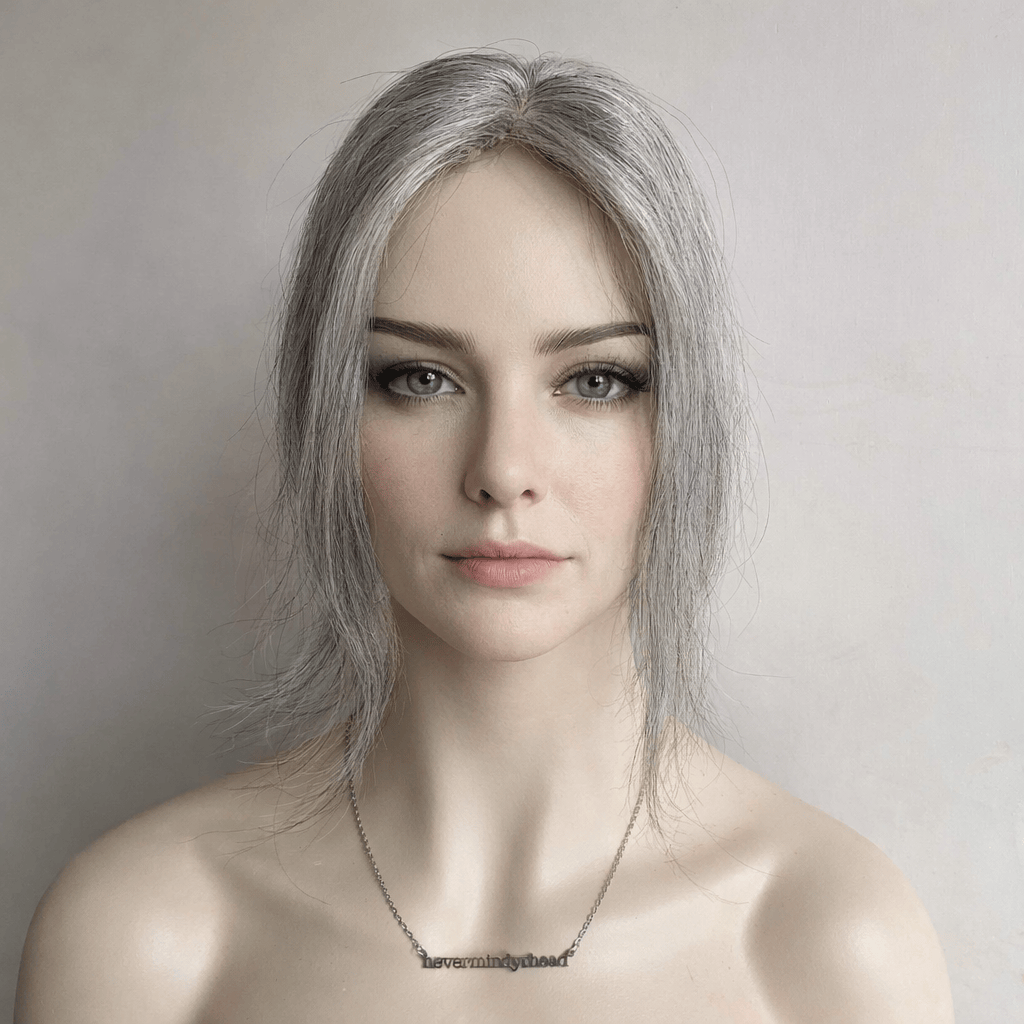 nevermindyrhead Women Silver Gray Salt And Pepper Human Hair Topper For Thinning Hair Straight Clip-In