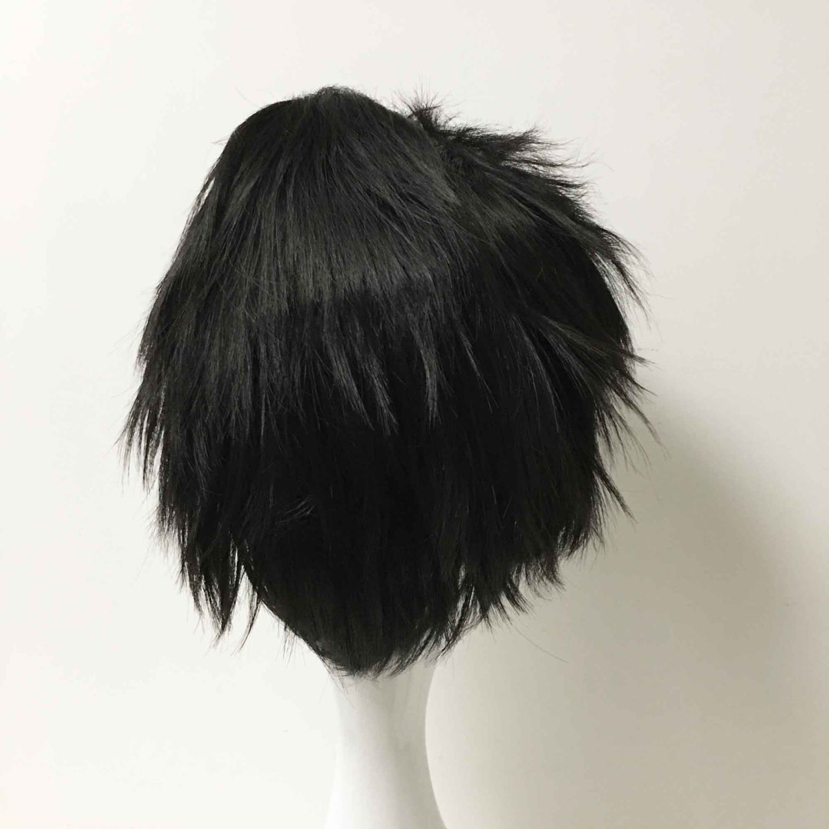 nevermindyrhead Men Black Short Straight Slicked Back Cosplay Wig