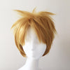 Men Blonde Short Straight Fringe Bangs Cosplay Wig