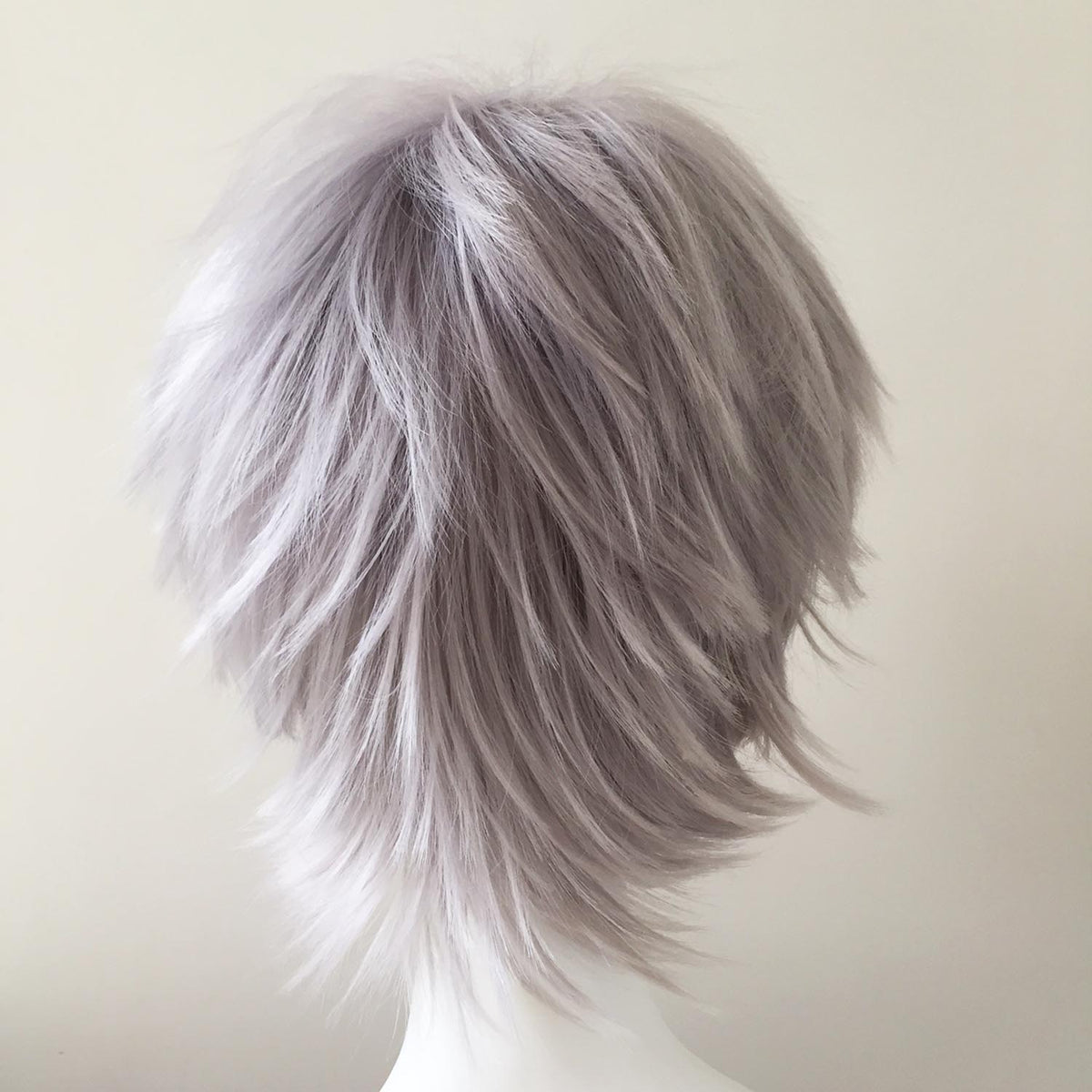 nevermindyrhead Men Gray Short Straight Fringe Bangs Cosplay Wig