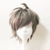 Men Gray Short Straight Fringe Bangs Hair Cosplay Wig