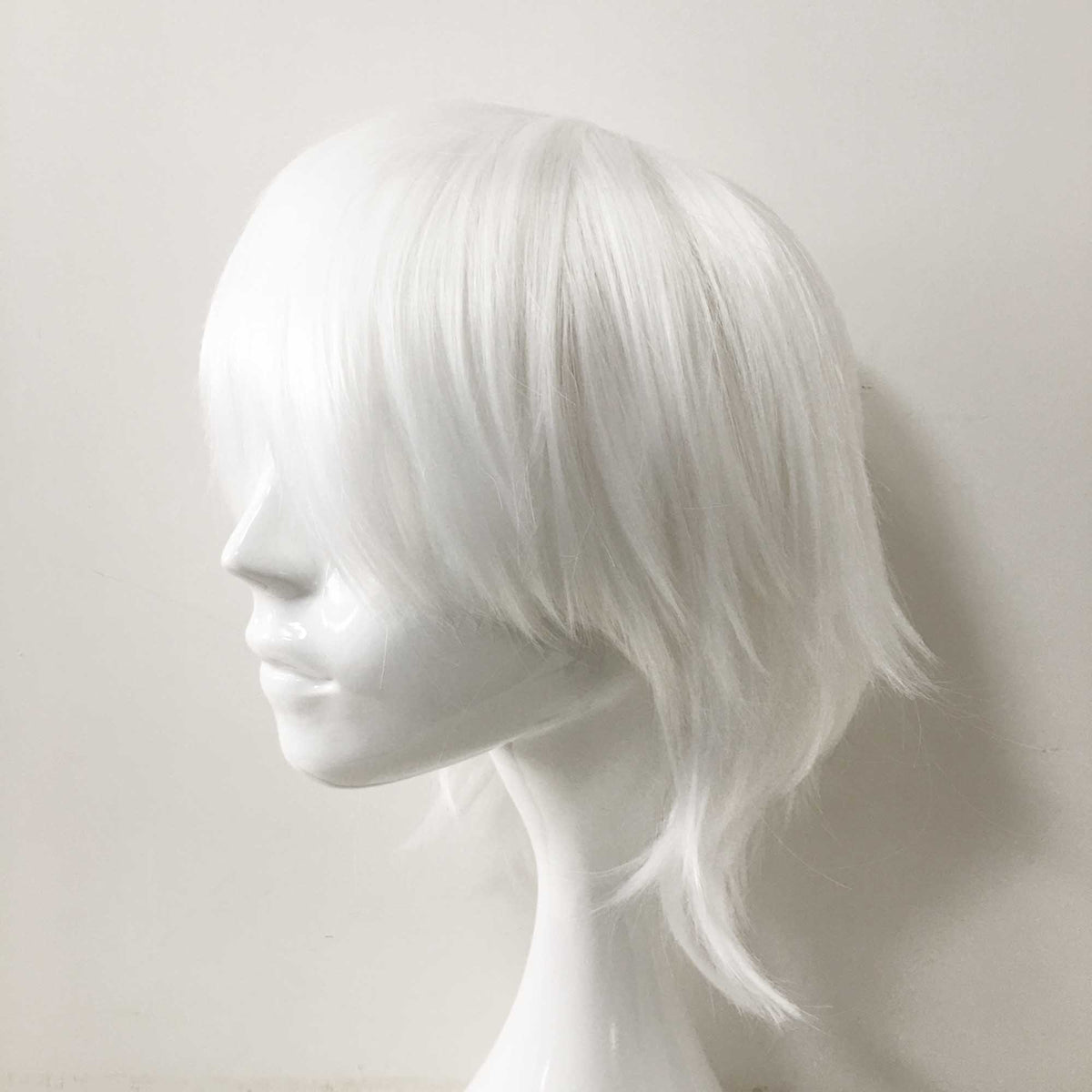 nevermindyrhead Men Snow White Short Straight Fringe Bangs Cosplay Wig