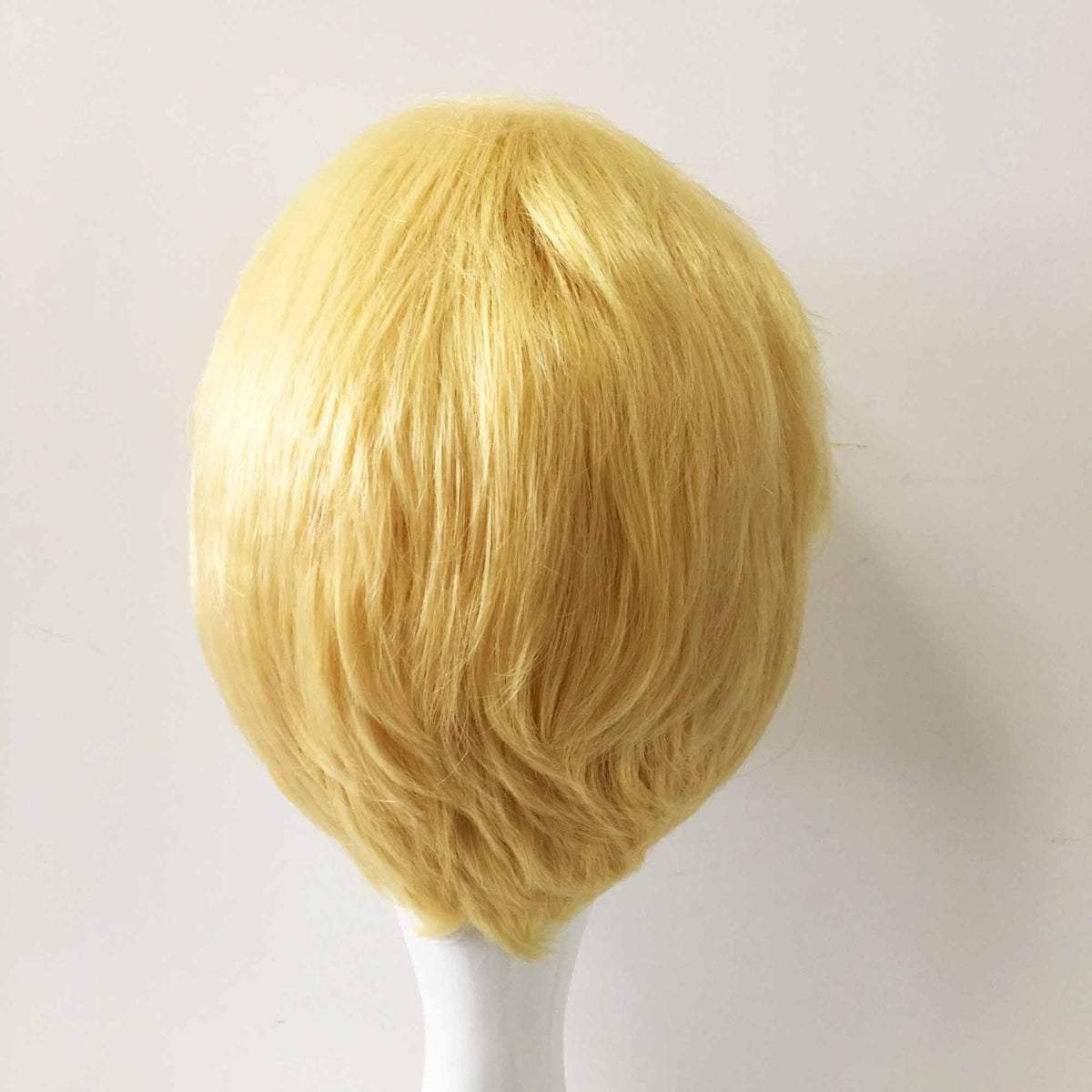 nevermindyrhead Men Yellow Short Straight Fringe Bangs Thin Cosplay Wig