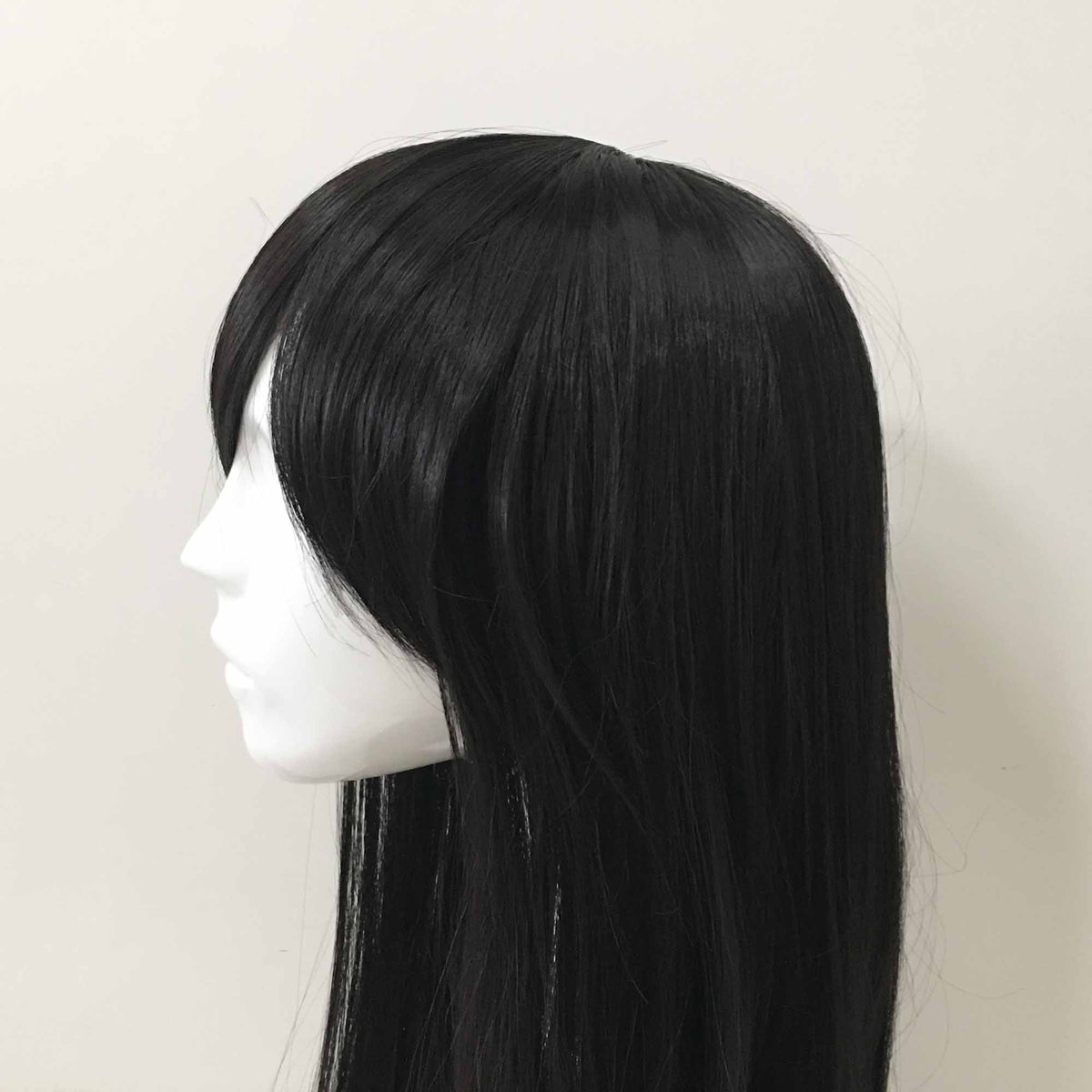 nevermindyrhead Women Black Long Straight Fringe Bangs Cosplay Wig