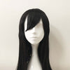 Women Black Long Straight Fringe Bangs Cosplay Wig