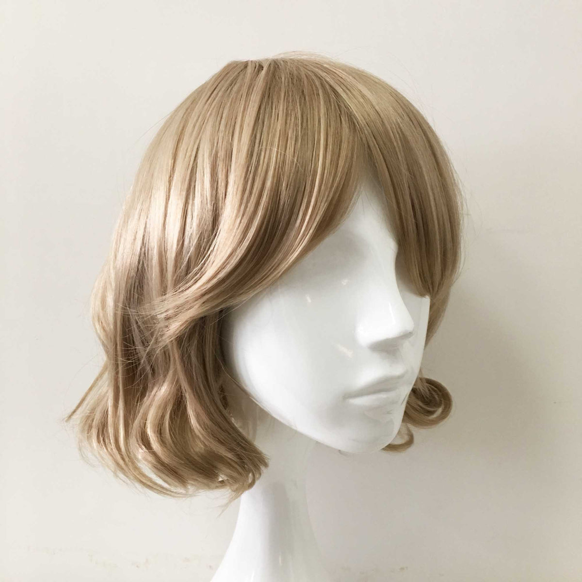 nevermindyrhead Women Brown Short Curly Long Bangs Cosplay Wig