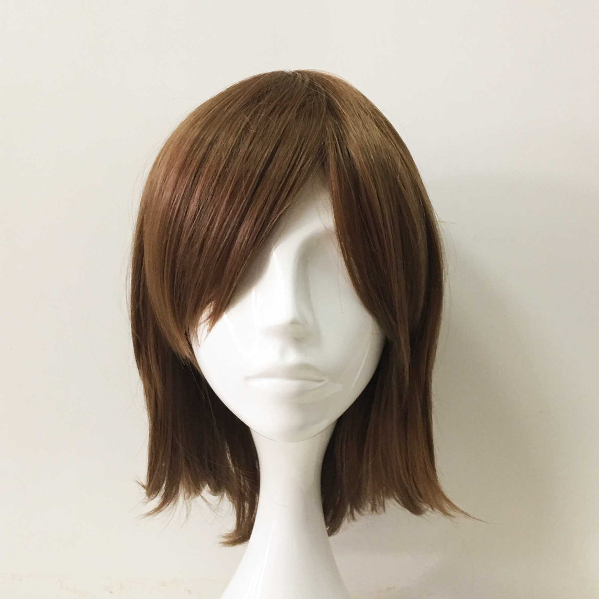 nevermindyrhead Women Brown Short Straight Fringe Bangs Cosplay Wig