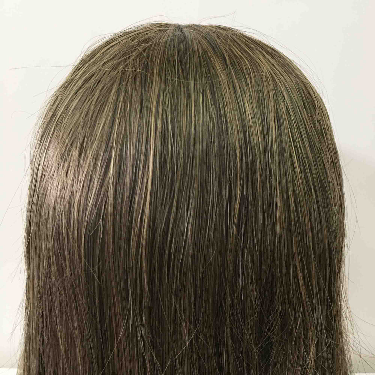 nevermindyrhead Women Lace Front Very Dark Brown Ash Blonde Highlight Long Straight Middle Part Wig