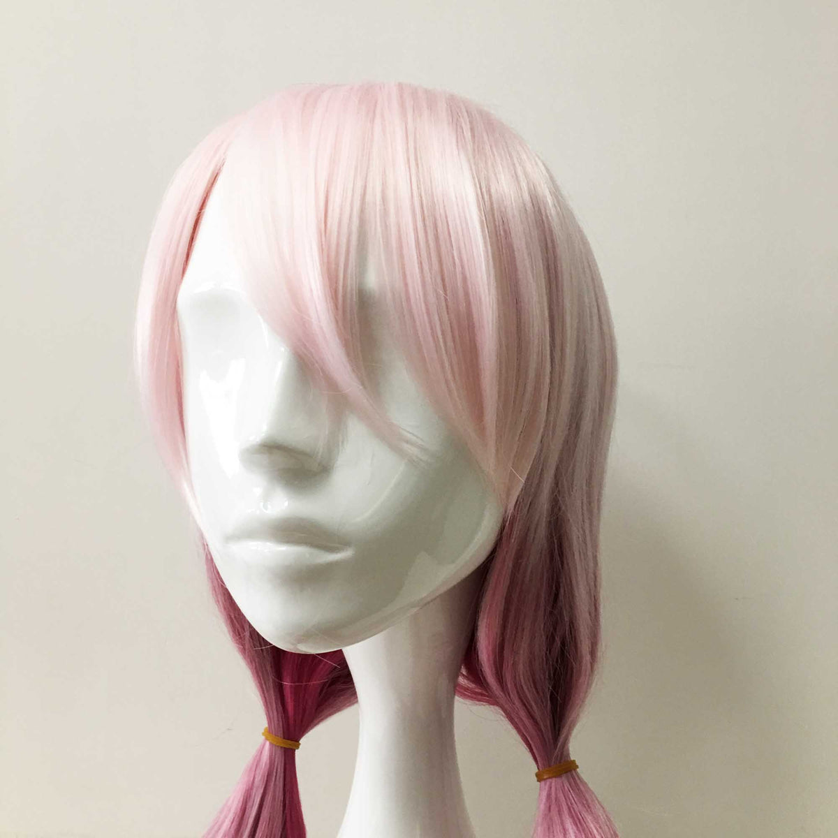 nevermindyrhead Women Pink Ombre Long Straight Ponytails Fringe Bangs Cosplay Wig