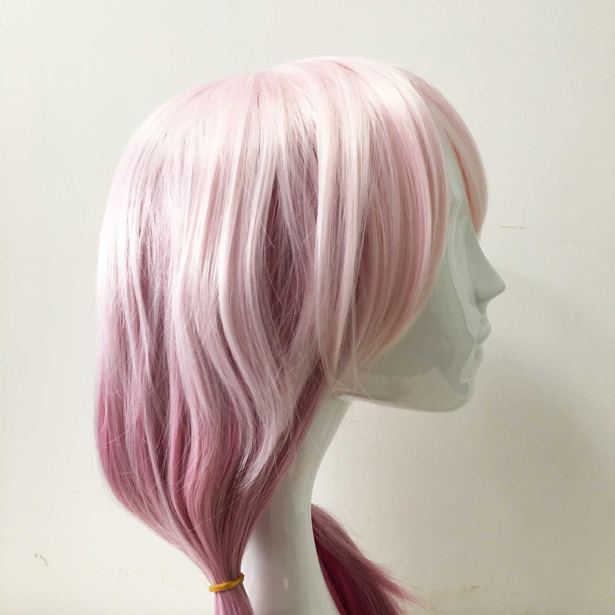 nevermindyrhead Women Pink Ombre Long Straight Ponytails Fringe Bangs Cosplay Wig